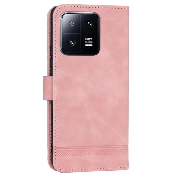 DIERFENG DF-03 Plånboksfodral för Xiaomi 13 Pro 5G - Konstläder - Rosa