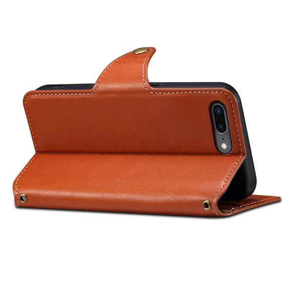 DENIOR iPhone 7 Plus / 8 Plus Plånboksfodral Konstläder - Brun