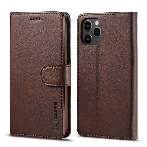 LC.IMEEKE iPhone 12 Plånboksfodral Konstläder - Brun
