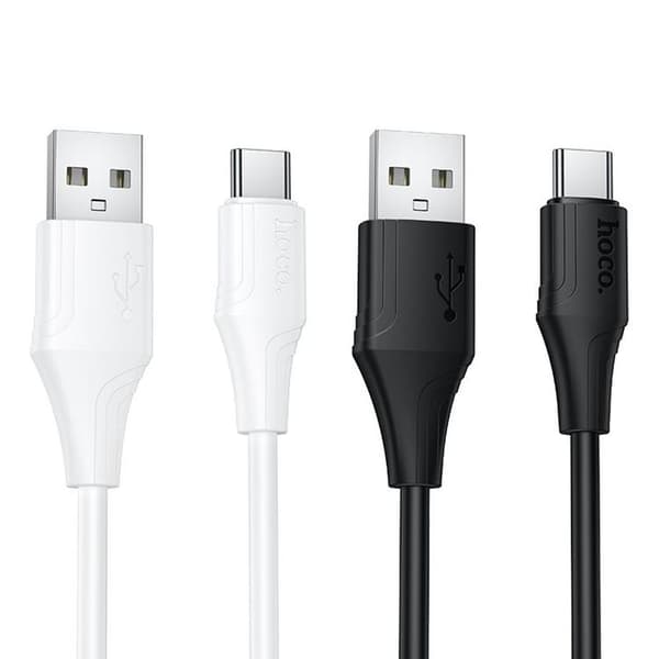 HOCO USB-A til USB-C Kabel 3A 1m Silikone X124 - Hvid Vit
