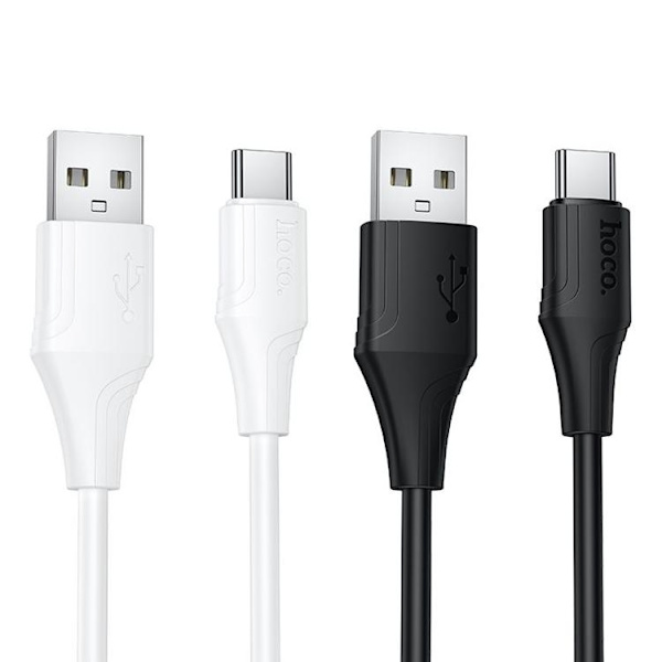 HOCO USB-A till USB-C Kabel 3A 1m Silikon X124 - Vit Vit