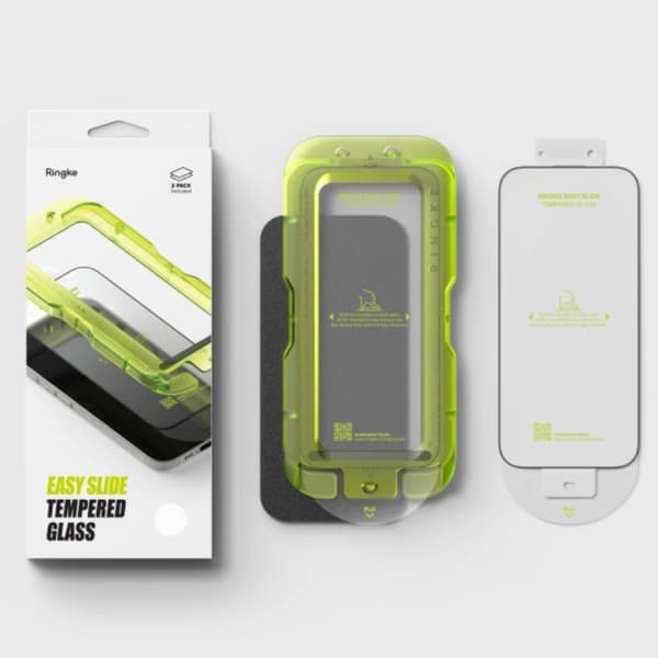 Ringke [2-Pack] Härdat Glas Skärmskydd för Apple iPhone 17 Pro Easy Slide Svart