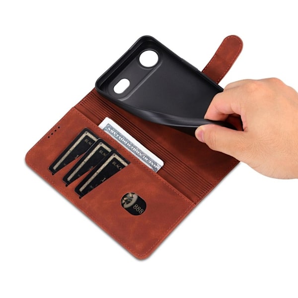 AZNS iPhone Air Plånboksfodral Konstläder - Brun