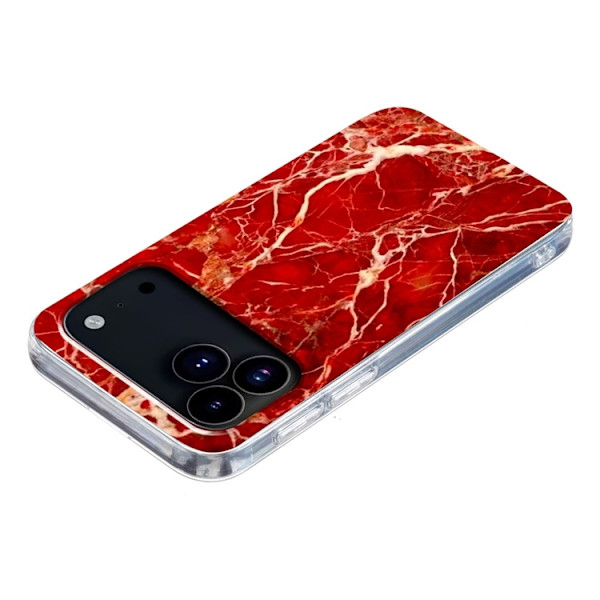 Mobilskal till iPhone 17 Pro Marble Pattern Printing Soft - Röd Röd