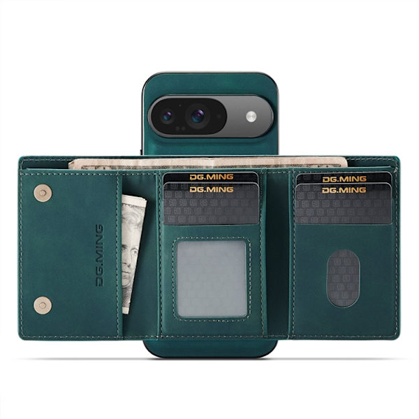 DG.MING Google Pixel 10 Pro/10 Plånboksfodral Detatchable M1 Grön