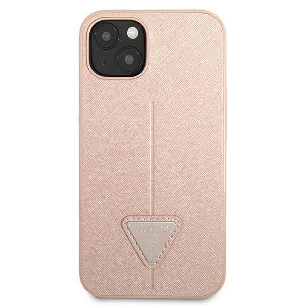 Guess iPhone 13 Mini Skal Saffiano Triangle Logo - Pinkki Rosa
