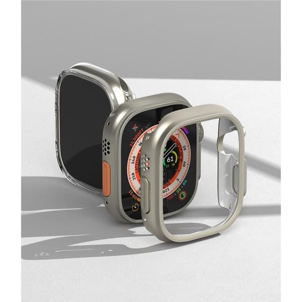 [2-Pakke] Ring Apple Watch Ultra (49mm) Etui Slank - Klar/Grå Grå