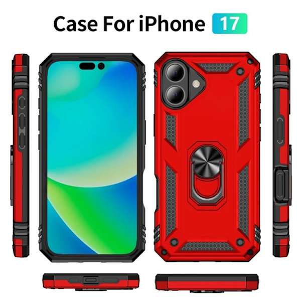 Mobilskal till iPhone 17 med Kickstand - Röd Röd