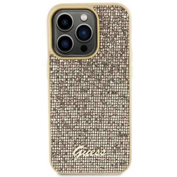 Guess Mobilskal till iPhone 15 Pro Disco Metal Script - Guld Guld