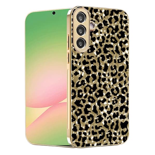 Mobilskal för Samsung Galaxy S26 Plus Leopardmönster PC + TPU - Guld