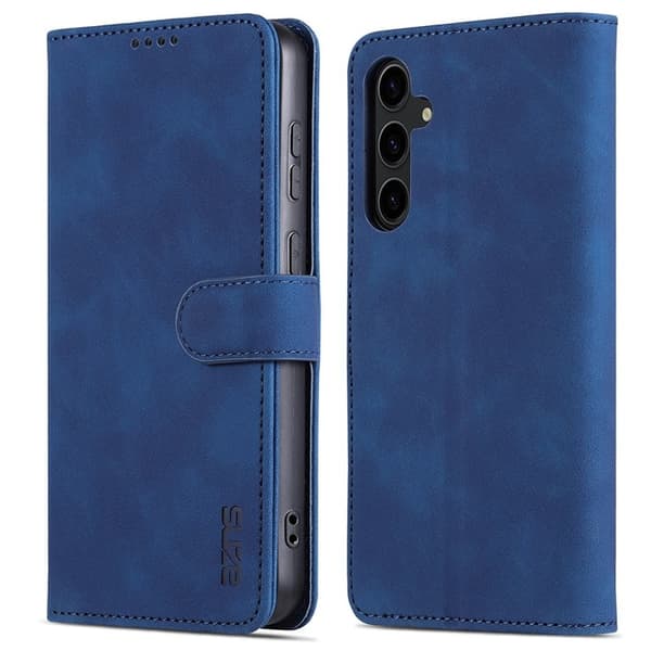 AZNS Samsung Galaxy S24 FE Plånboksfodral Konstläder - Blå