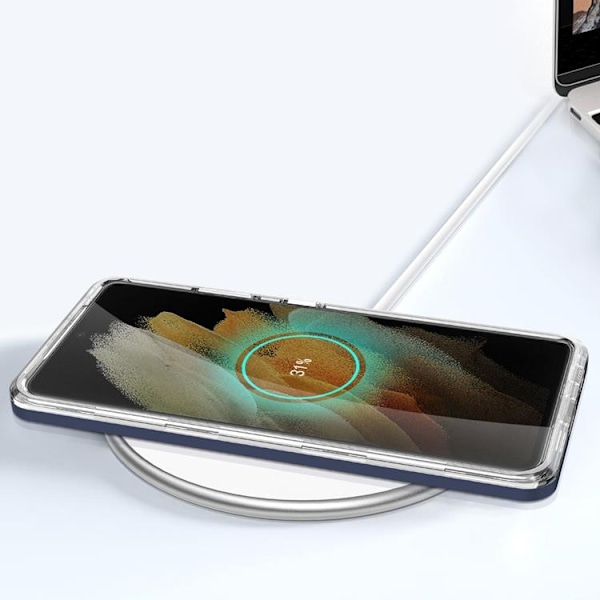 Galaxy S23 Ultra Skal Clear 3in1 - Blå