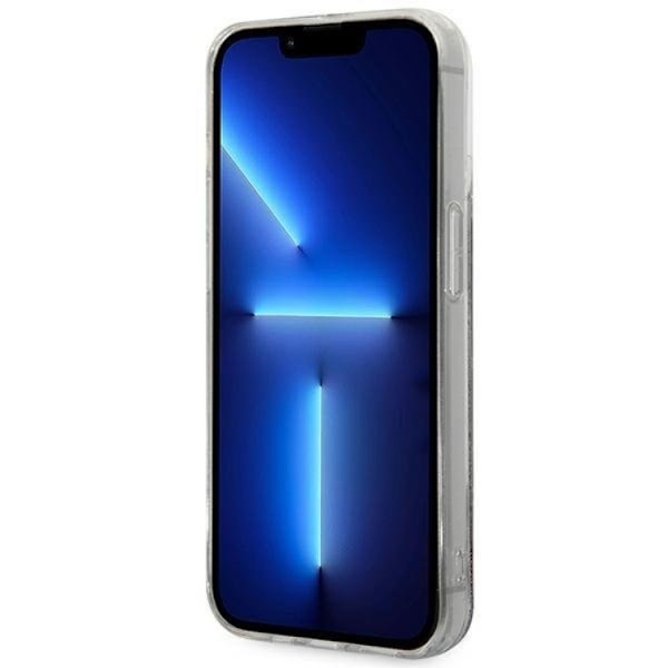 Karl Lagerfeld iPhone 14 Pro Max Skal Liquid Glitter Monogram - Silver