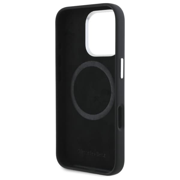 Mercedes Mobilskal till iPhone 16 Pro MagSafe Silikon Vertical Stripes - Svart Black