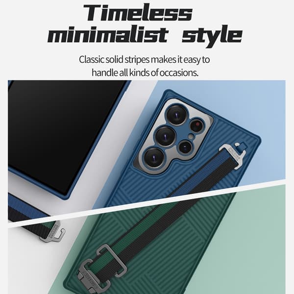 Nillkin Galaxy S23 Ultra Cover Stripe Håndrem - Blå Blå