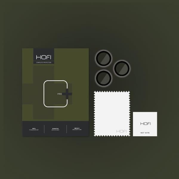 Hofi iPhone 15 Pro/Pro Max -kameran linssisuoja karkaistusta lasista - Musta Black