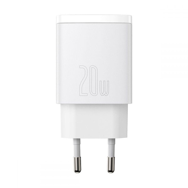 BASEUS - 2-Port netværksoplader 20w - Vit White