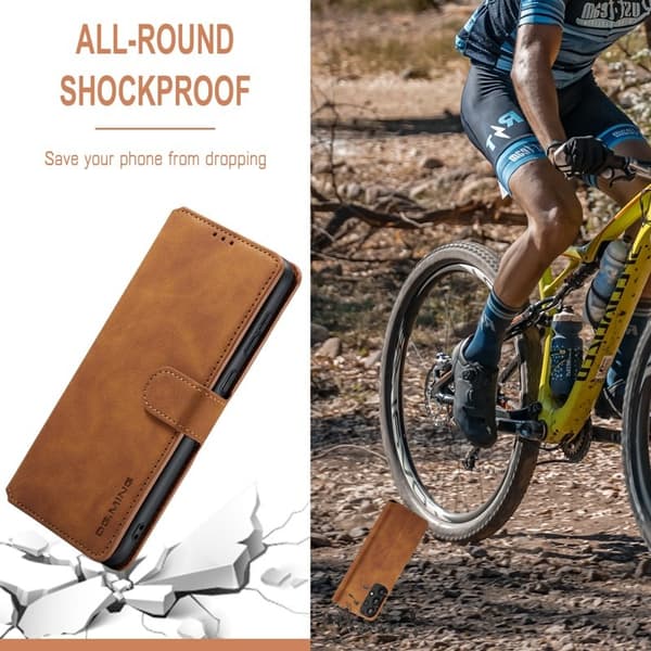 DG.MING Samsung Galaxy A33 5G Konstläder Plånboksfodral Retro Brun