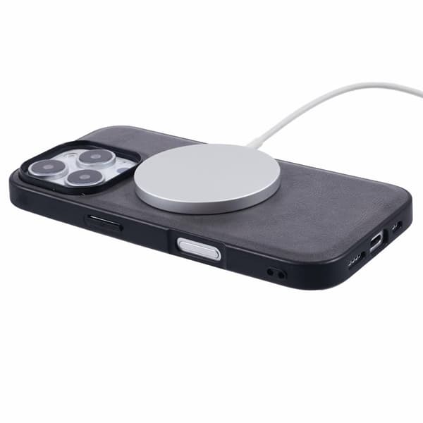 X-LEVEL Bojue-3 Mobilskal till iPhone 16 Pro MagSafe Läder Grå