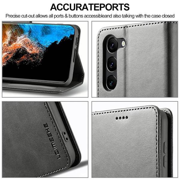 LC.IMEEKE Samsung Galaxy S23+ Plånboksfodral Konstläder - Grå