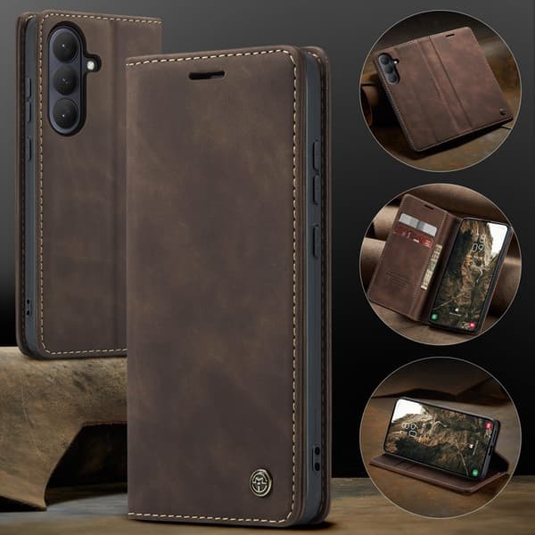 CaseMe Plånboksfodral för Samsung Galaxy S26 Plus Konstläder Ställ - Kaffe
