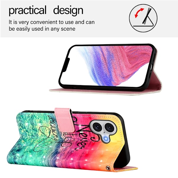 iPhone 17 Plånboksfodral Printing Pattern Med Strap Flerfärgad