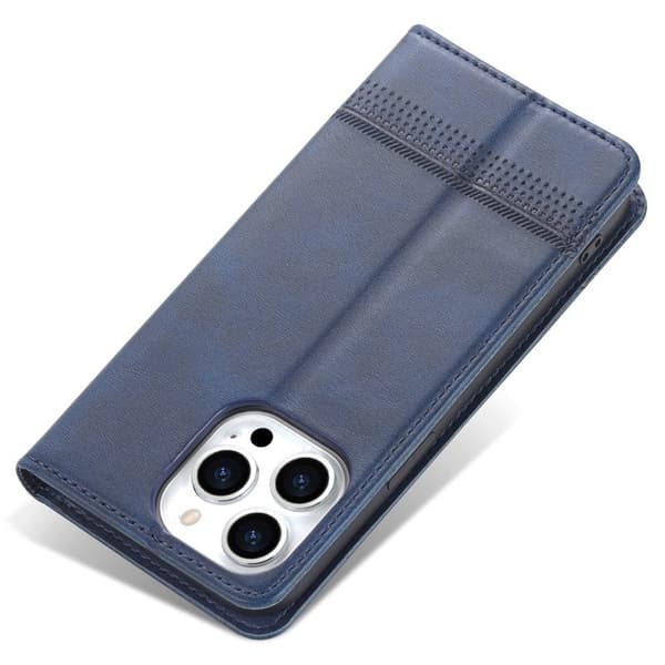 AZNS iPhone 15 Pro Max Plånboksfodral i Konstläder - Skyddande - Blå