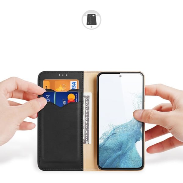 Dux Ducis Galaxy S23 Plus lompakkokotelo aitoa nahkaa RFID Hivo -