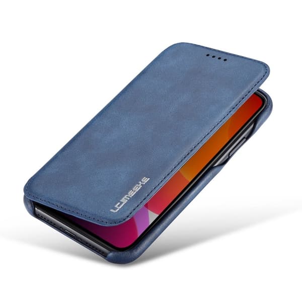 LC.IMEEKE Mobilskal till iPhone 11 Retro Stil Äkta Läder - Blå