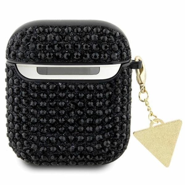 Guess AirPods 1/2 Skal Rhinestone Triangle Charm - Svart Svart