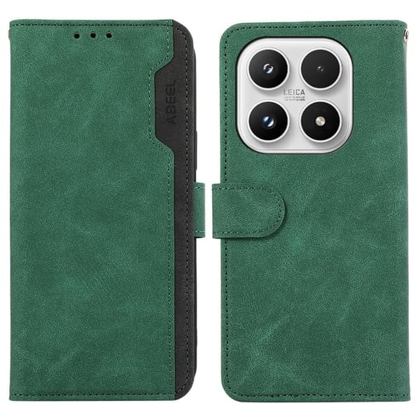 ABEEL Xiaomi 17 Plånboksfodral Splicing Konstläder RFID-Skydd Grön