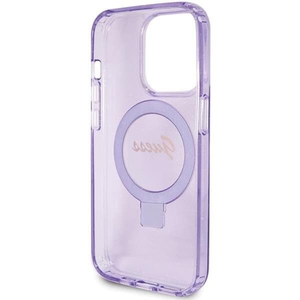 Guess iPhone 15 Pro Max Mobilskal Magsafe Script Glitter Lila