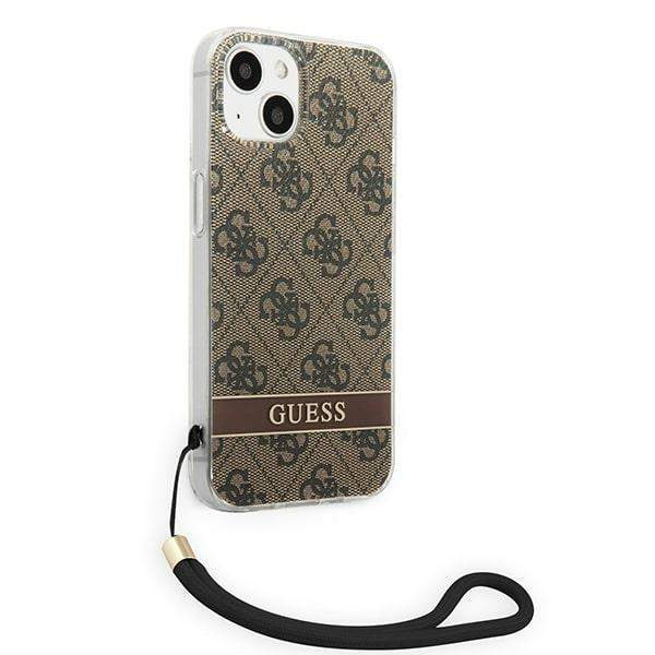 GUESS iPhone 14 Plus Skal Print Strap - Brun Brun