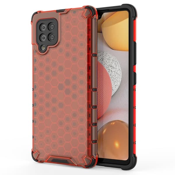 Honeycomb Armor Kofangerdæksel Galaxy A42 5g - Rød Red