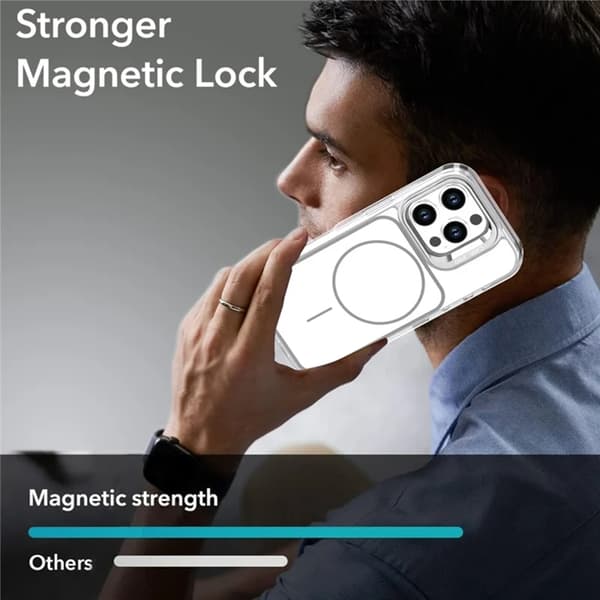 Mobilskal till iPhone 16 Pro MagSafe Lens Kickstand med Handrem - Vit Vit