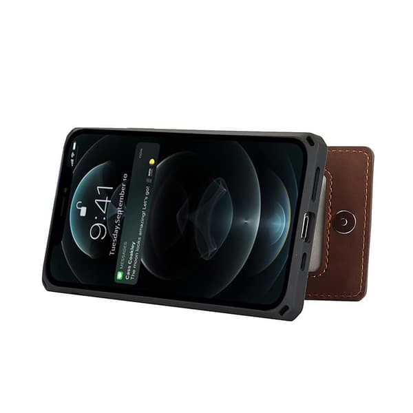 Skal med Kortplatser till iPhone 12 Pro Max - Brun Brown