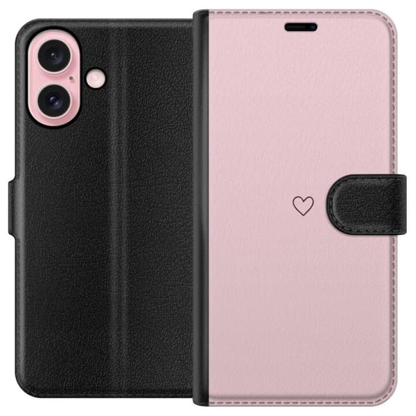 Plånboksfodral till Apple iPhone 16 med Litet Hjärta