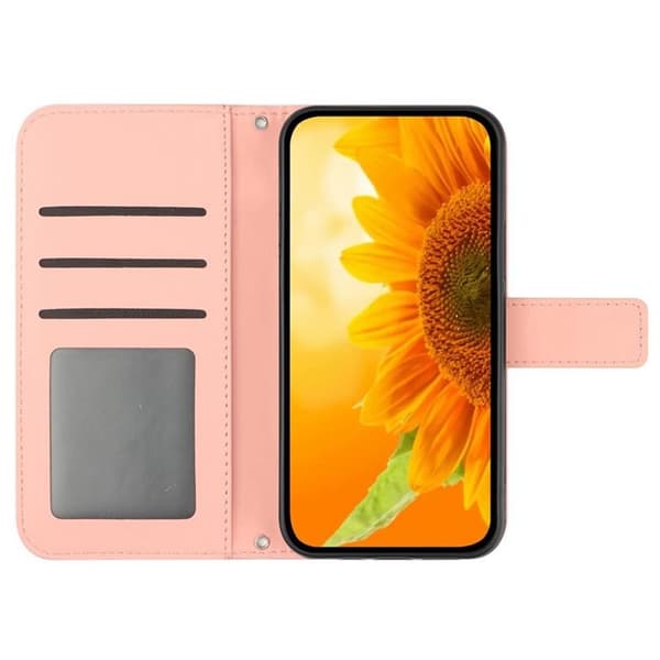 Sony Xperia 1 VII Konstläder Plånboksfodral Med Handledsrem - Rosa Rosa