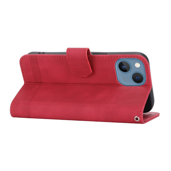 DIERFENG DF-03 Plånboksfodral för iPhone 13 mini - Konstläder - Röd