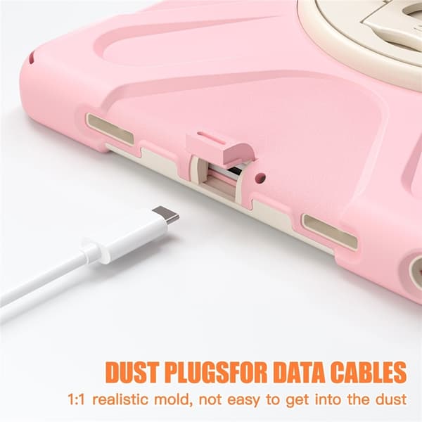 Mobilskal till Galaxy Tab A9 Plus Silikon Rotary Kickstand Rosa
