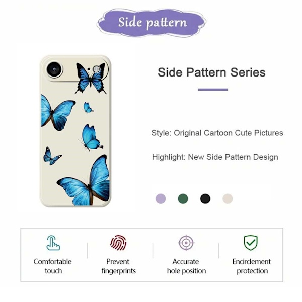Mobilskal till iPhone Air Blue Butterflies Pattern TPU - Beige Beige