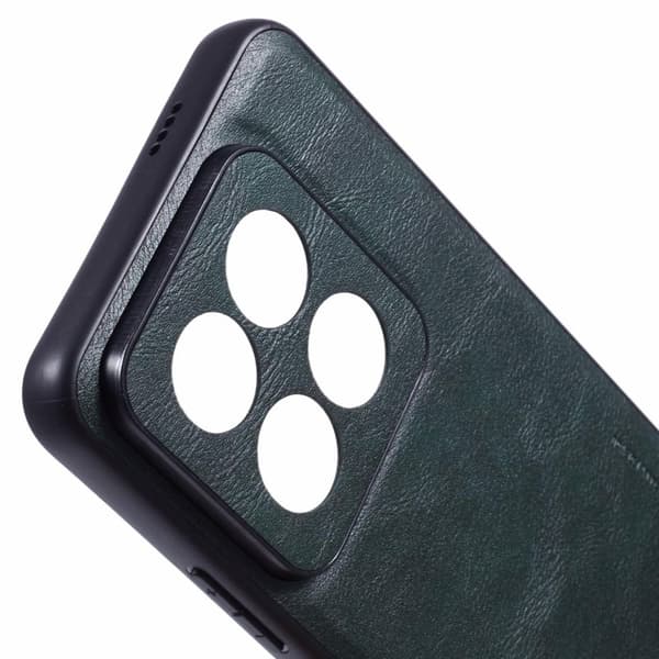 X-LEVEL Bojue-3 Mobilskal till Xiaomi 14 Pro Läder+PC+TPU - Grön