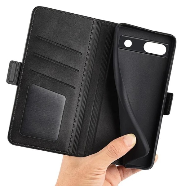 Google Pixel 7A Wallet Case Blødt - Sort