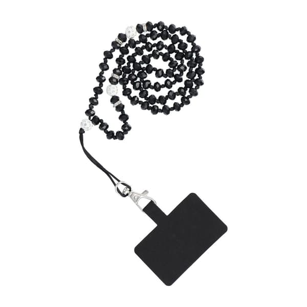 Crystal Diamond Telefon Vedhæng 74m - Sort Black