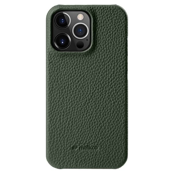 MELKCO Mobilskal till iPhone 14 Pro Äkta Läder + PC - Grön
