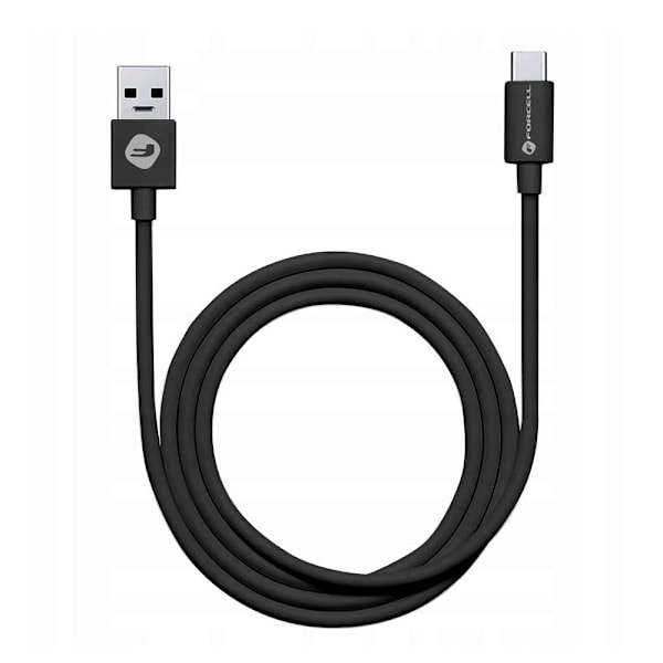 FORCELL USB-C till USB-A kabel 3.0 3A C398 TUBE svart 1m Svart