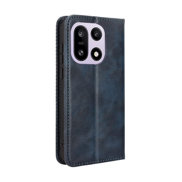 OnePlus 15 5G Plånboksfodral Retro Texture Konstläder Blå