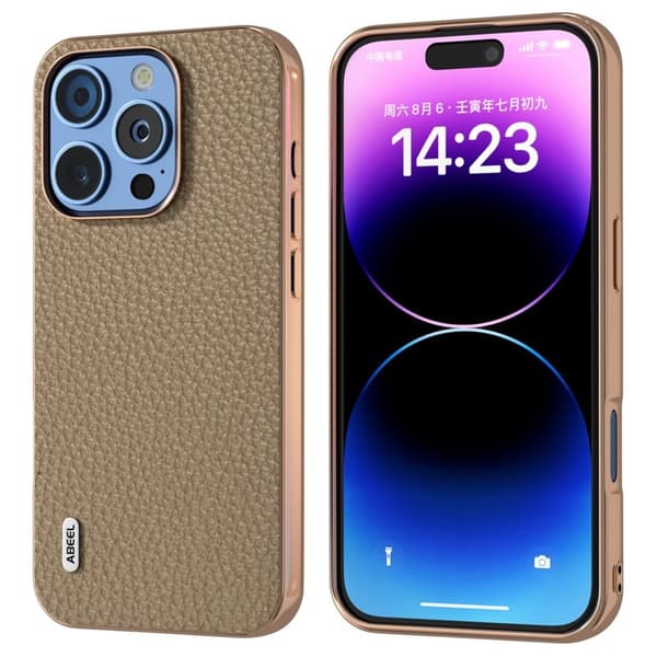ABEEL Mobilskal till iPhone 16 Pro Max Star Series Grå Äkta Läder