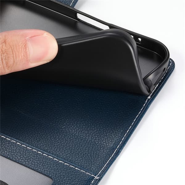 Galaxy A17/A26 Plånboksfodral Litchi Konstläder Magnetic - Blå Blå