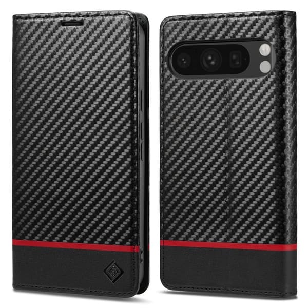 LC.IMEEKE Google Pixel 10 Pro XL Plånboksfodral Konstläder - Svart